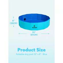 Joyfy 32/48/63 Foldable Dog Pet Pool, Portable Kiddie Pool, Anti-Slip Hard Plastic Bath Tub With Drain Suitable Pets And Backyard With Kids - 1 - View 2