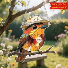 1 件，2D 平面亚克力太阳捕手标志，场景装饰，墙壁装饰，非常适合厨房、农舍装饰、花园、乡村住宅，是送给动物爱好者、鸟类爱好者、创意朋友家人的完美礼物。 - 彩色 - 查看 3