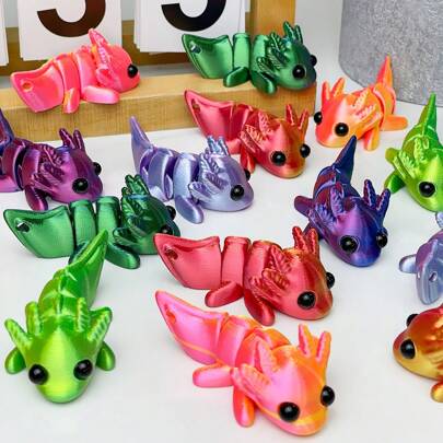 1/2/3/5/6/8/10/25 piezas de dragones hexagonales miniatura de colores impresos en 3D que se pueden conectar, modelos de dragones hexagonales impresos en 3D, estatuas decorativas pequeñas impresas en 3D, con articulaciones móviles, decoración de escritorio interesante