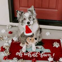 Outward Hound, Hedgehogz Plush Dog Toy, Medium - Holiday Hedgehog - View 2