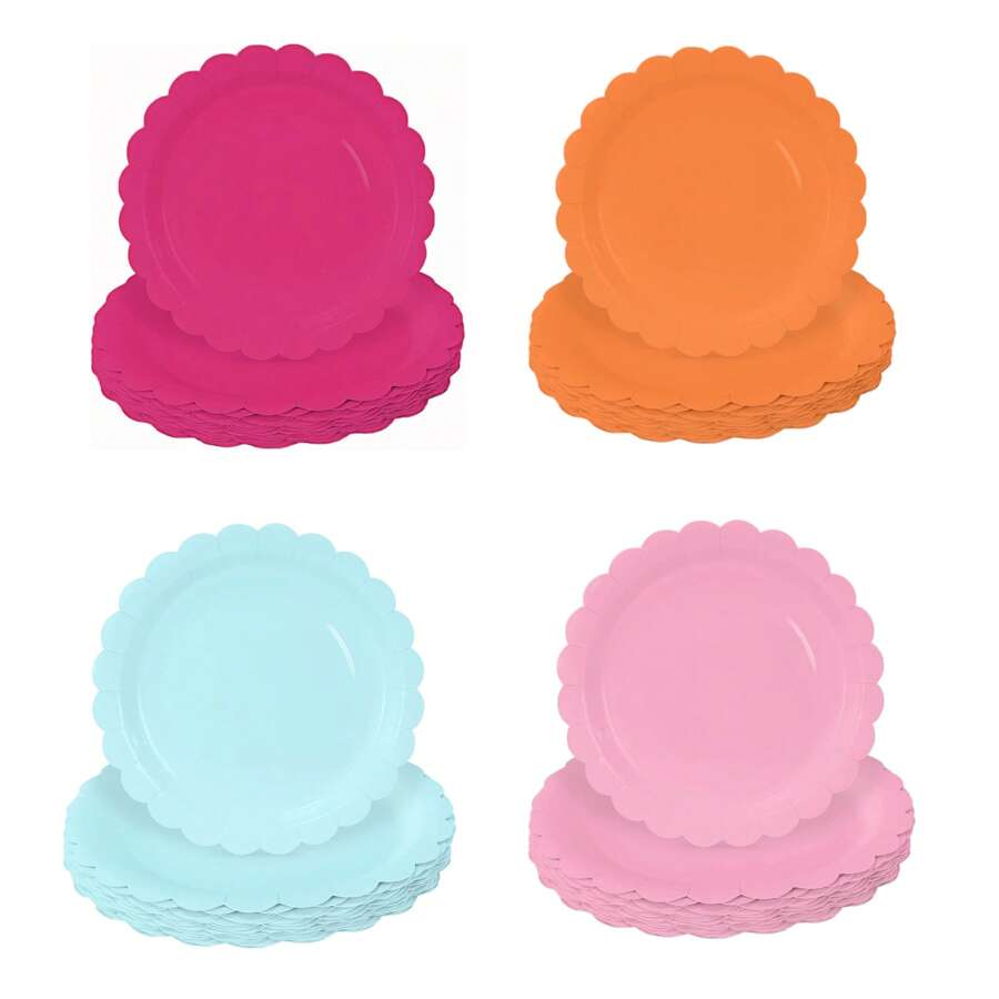 7/9 Inch Light Pink Petal Disposable Paper Plates Party Supplies, Light Pink Petal Disposable Paper Plates, Party Decoration, Disposable Party, Birthday Party Gathering, Gift Party, Celebration Event Decoration Gifts