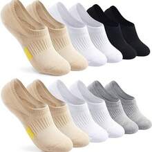 6-Pack Summer Women's Wide Fit Invisible Boat Socks - Anti-Odor & Moisture-Wicking Breathable Low-Cut Thin Socks For Casual & Athletic Wear - 混合色-6雙裝 - 查看 6