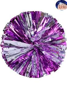 2pcs Football/Basketball Cheerleader Pom Poms, Metal Series Sports Team Activity, Dancing Performance Props, Square Dance Game Props, Dancing And Fan Cheering Props, Suitable For Outdoor Sports Team Performances