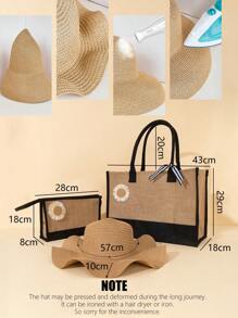 3 Stücke personalisierte Brautjungfern Taschen & Anhänger, Jutetaschen, Brautjungfern Geschenktaschen, Junggesellinnenabschied Taschen, Strandtasche, Geschenktüten, Bridal-Shower Tasche, Monogramm Strandtasche, ideale Geschenke für ihre Freunde, Frauen, Berufsanfänger & Büroarbeiter zu Jahrestagen, für Feiertage, große Strandtasche, ideale Geschenke für sie, Frauen, modischer Sonnenblendenhut aus Wellsonnenhut-Stroh