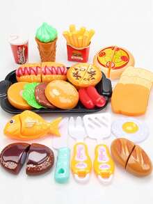 1 Bộ đồ chơi cắt nhà bếp giả vờ cho trẻ em, Trò chơi ghép trái cây/thực phẩm, Phát triển khả năng thực hành, Bộ đồ chơi dã ngoại, Nhận biết màu sắc, Chất lượng cao - Nhiều màu - Xem 5