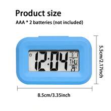 1 件迷你智能桌面数字时钟，带 LED 背光、温度日历、厨房定时器和温度计，适用于学生、家居装饰、房间装饰礼物、生日毕业闹钟、卧室装饰、宿舍装饰、返校装饰、学校惊喜 - 彩色 - 查看 3