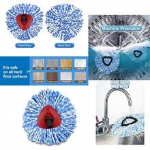 nuevoYWSHF - Juego de 3 cabezales de repuesto para fregona de tanque Ocedar RinseClean 2, cabezales de repuesto de microfibra para limpiar todos los suelos de superficie dura - Paquete de 3 trapeadores - Ver 4