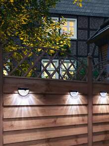 2/4/6 piezas Luces solares de pared, Luces solares de valla - Blanco cálido, Luces solares impermeables para valla, patio, porche - Fácil instalación
