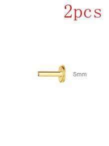 1pair Flat Back Earring Accessories 925 Sterling Silver Earring For Women 5Mm/6Mm Rod Minimalist Gift For Her Wedding Party Fine Jewelry