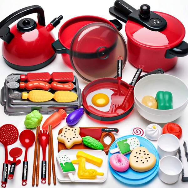 Mini Kitchen Toy Set, Pretend Cooking Toy Creative Game, Suitable For 3 4 5 6 7 8 Years Old Boys And Girls Role Play Kitchen Toys, Equipped With Toy Food And Cooking Utensils Accessories, For Children To Learn And Use Imagination, Experience Different Set Matching. (The Size Of The Set Is Mini, Please Do Not Buy If You Mind)