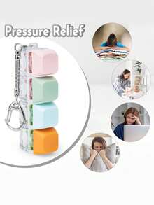 1/2/3/5个装减压键盘钥匙扣，附赠礼品袋，带音效的指尖玩具，派对小礼物，减压玩具，舒缓压力玩具，手指玩具，抗压玩具，钥匙扣，手指钥匙链，手指钥匙圈，生日、万圣节、圣诞节的理想礼物，派对小礼物，万圣节装饰，适合多动症患者，圣诞节礼物 - 彩色 - 查看 8