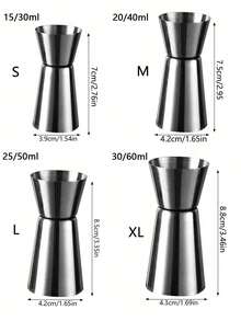 1PC Stainless Steel Double Ended Measuring Cup Bartender, Cocktail Bartender Measuring Cup, Double Drink Alcohol Measuring Tool, Kitchen Gadgets, Bar Bartending Tools