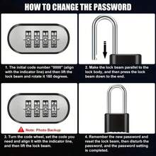 Customized Heavy Duty 2.5 Inch Lock Set - High Security Padlock With Weather-Resistant And Resettable Password Design - Suitable For Home, School, Garage, Door And Garden - Black - View 10