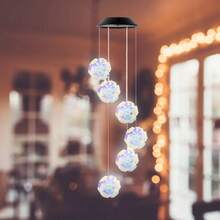 1pack Wind Chime Light Sets Color Changing Solar Powered Hanging Mobile Decorative Lamp For Home Bedroom Garden Yard Balcony Holiday Party Decoration - Multicolor - View 17