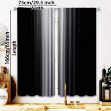 2pcs Gradient Blackout Yarn Curtains - Stylish Polyester Drapes For Bedroom & Living Room, Light-Filtering Design With Grommets, Modern Home Decor, Privacy Curtains | Versatile Window Treatment | Easyinstall Curtains