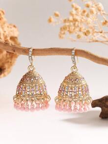 1 Đôi bông tai sang trọng, kiểu dáng thanh lịch, đính pha lê, hình chuông và tua rua dễ thương, thích hợp cho phụ nữ và bé gái đeo hàng ngày, dự lễ hội, đám cưới và tiệc tùng/làm quà tặng trang sức. - nhiều màu - Xem 8