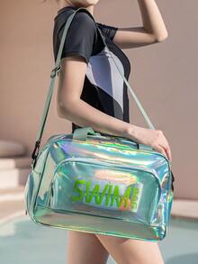 1 件全息防水干湿分离斜跨单肩包，短途旅行/海滩/健身房用手提包 - 彩色 - 查看 8