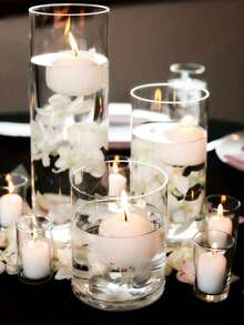 10Pcs/20Pcs Floating Water Candles, White Stone Wax, Floating Water Candles For Wedding, Birthday, Party And Home Decoration, Home Decor, Room Decor, Weddings Decor, Tabletop Decor, Aromatherapy Gift - Multicolor - View 6