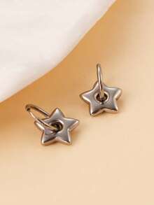 1 对经典不锈钢 Y2K 粗星形耳环防过敏另类哥特朋克前卫耳环，适合女士女孩 - 耳環 - 查看 13