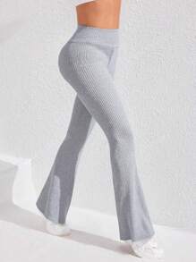 High Waisted Ribbed Flare Yoga Workout Pants, Suitable For Casual, Date Nights, Holidays, Daily Wear, Singles Party, Gym & Fitness, Autumn/Winter