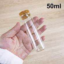 pthcrsdyn 12pcs/Set Diameter 3cm10ml/15ml/20ml/25ml/30ml/40ml/50ml/60ml/80ml/100ml/110ml Transparent Glass Test Tubes With Cork Stopper Empty Glass Bottles Jars Vials For Art DIY Crafts Wedding Favors 11 Sizes For You Choose Summer Birthday Gifts Beach Back To School School Supplies Room Decor - Transparent - View 6