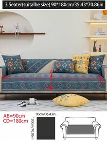 1pc 4-Season Versatile Sofa Cushion Cover, Modern Minimalist Non-Slip Sofa Seat Pad, Dustproof & Washable Sofa Slipcover In Fresh White, Soft Texture, Pet-Friendly Furniture Protector Fits L-Shaped Sofa, Living Room, Bedroom, Office - Blue - View 18