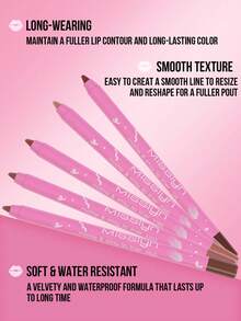 Set de belleza para labios MISSLYN de 4 piezas, que incluye: Bálsamo labial de crema mantecosa, Barra de labios cremosa, Perfilador de labios mate y duradero, Perfilador de labios mate y duradero, Aceite labial en brillo labial, Aceite labial en cuidado labial