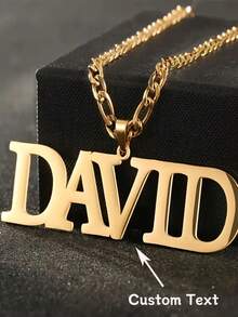 Anpassat namnhalsband i rostfritt stål - Personligt handskrivet namnhänge, herrmode minimalistisk hiphop-stil halsband, personliga smycken present till honom