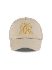 1pc 'Save Water Drink Margaritas' Embroidered Breathable Mesh Hat, Comfortable For Summer Wear, Adjustable Size Suitable For Beach/Drinks - SAVEWATER - View 9