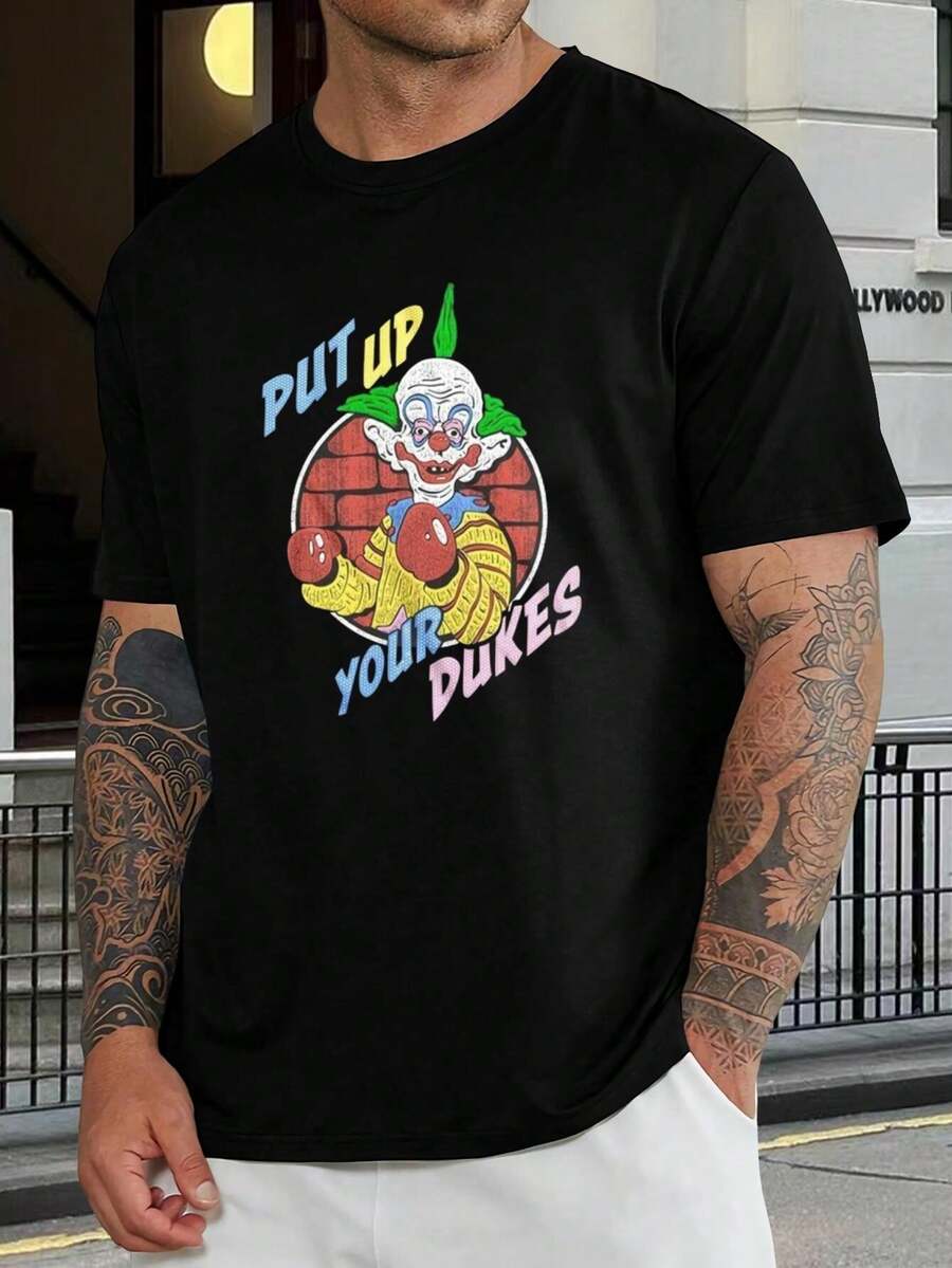 Camiseta de Killer Klowns From Outer Space - Mercancía oficial, divertida camiseta gráfica de payaso boxeador, regalo de disfraz de Halloween, película de terror, estilo retro de los 80 - Negro - Ver 1