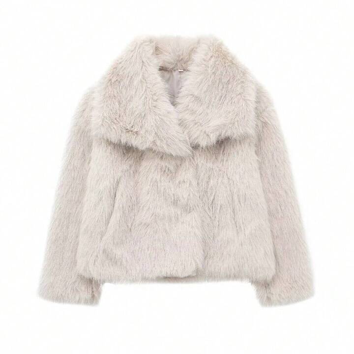 即完売♡  Faux Fur Coat FAUX FUR COAT LIMITED EDITION - Oyster-white | ZARA United