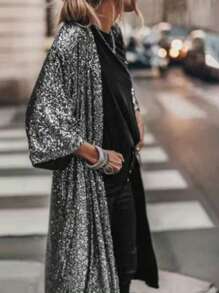 Women Loose Casual Lightweight Trench Coat, Short Sleeve