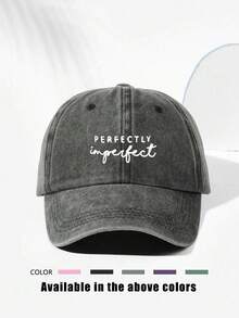 1 件刺绣“PERFECTLY”水洗棒球帽，透气可调节户外高尔夫太阳帽，男女通用，时尚弧形帽檐夏季防晒帽，Y2K 情侣遮阳帽 - 刺繡 - 查看 15