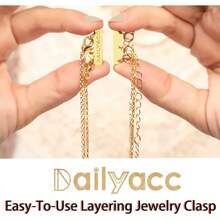 DDG Layering Necklace Clasp,18 K Gold And Silver Separator For Stackable Necklaces Accessories Women/Buckles - 2Pcs 2+3 Gold Clasp - View 4
