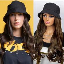 22-Inch Body Wave Synthetic Hat Wig With Cap - High-Temperature Fiber, Closed Network Cap, Easy To Wear For Women And Girls, Black, Heat-Resistant Wig | Natural Appearance | Durable WiHalloween - Multicolor - View 8