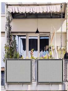 1 pieza Pantalla de privacidad de 3 pies - Cubierta de valla de malla resistente al viento (con bridas de cable) - Barrera exterior duradera para terrazas, apartamentos, porches y patios - Gris