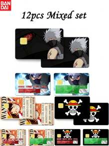 bandai 4pcs Bandai One Piece , Anime Themed Credit Card Stickers, Decorative Stickers, Personal Bank Card Privacy Protection Cover Protective Stickers - Suitable For Credit Cards, Bank Cards, And Bus Cards - Scratch Resistant, Cool Decorations, Removable Self-Adhesive Decorative Card Stickers, Party Gifts&Birthday Surprise Gifts, Ideal Christmas, Halloween, Thanksgiving, And Mother's Day Gifts.,School Supplies,Back To School