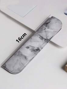 1 件经典皮革笔袋，简约大理石纹圆珠笔/钢笔保护套，便携式笔筒，返校，学校用品，铅笔盒，铅笔袋，书包 - 彩色 - 查看 13