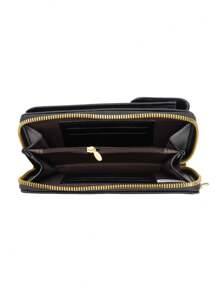 Bolsa Transversal Vertical para Celular em Couro PU com Decoração de Botão e Slots para Cartões, Bolsa para Celular com Design Aberto, Adequada para Telefone, Dinheiro, Moedas, Cartões, para Mulheres, Carteira, Bolsa