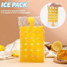 50/100 bolsas de helado, paquetes de hielo autorreparables Darryy, cubitos de hielo, paquetes de hielo para agua, bebidas, cócteles, jugos y otros cubitos de hielo. - 50 piezas - Ver 6