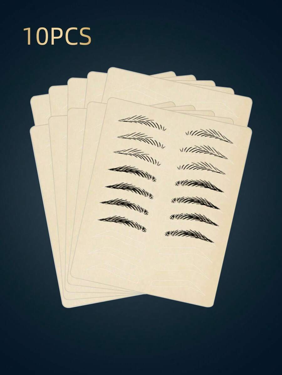 Eyebrow Tattoo Practice Skin, Micro-Needle Skin Supplies For Permanent Makeup, Silicone Practice Skin, 10pcs/Pack - Multicolor - View 1