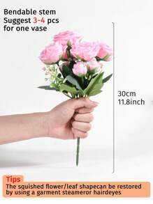 1 pièce/3 pièces Bouquet de fleurs de pivoines et roses artificielles pour la décoration de mariage, décor de plantes artificielles pour la pièce, décoration d'automne, fausses fleurs pour jardin d'automne, centres de table, matériaux pour bouquets de mariée, matériaux de décoration de gâteau, de couronnes, de décoration de vase à domicile, de jardin d'extérieur en automne, de fête d'anniversaire, de décoration sur site, de cadeaux de la Saint-Valentin et de décorations du Nouvel An