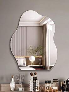 Acrylic Mirror Wall Sticker, Bathroom Soft Mirror, Asymmetrical Cloud Mirror, No Drill Makeup Mirror - Gold - View 1