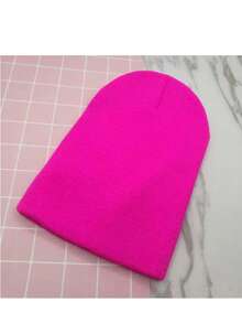 MilyModa Winter Hat, Cold Cap, Without Embroidery For Adults, Beret Cap - 玫紅色 - 查看 1