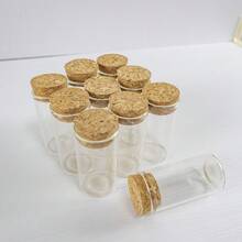 pthcrsdyn 12pcs/Set Diameter 3cm10ml/15ml/20ml/25ml/30ml/40ml/50ml/60ml/80ml/100ml/110ml Transparent Glass Test Tubes With Cork Stopper Empty Glass Bottles Jars Vials For Art DIY Crafts Wedding Favors 11 Sizes For You Choose Summer Birthday Gifts Beach Back To School School Supplies Room Decor - Transparent - View 5