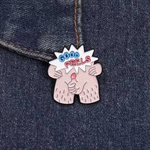 有趣的头发人胸针，创意可爱翻领别针，多功能金属徽章服装配饰