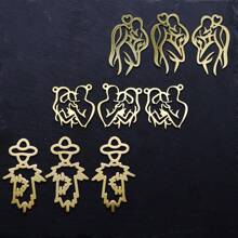 Set de 3 dijes con corazón romántico de acero inoxidable para mamá e hijo, accesorios para hacer joyería, collares, pulseras, colgantes y manualidades DIY