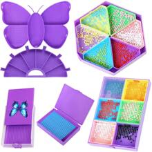1 set Bandejas de clasificación de cuentas de plástico, bandeja para pintura de diamantes, accesorios de placa de cuentas para pintura de diamantes DIY, herramientas para pintura de diamantes