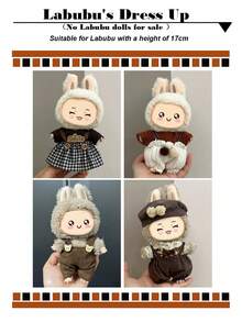 1件娃娃17cm工装裤系列服装套装（只卖衣服），可拆卸，一代二代鲁布衣，适合坐姿派对装扮。可作为同学毕业的小礼物。