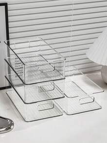 1/3pcs Acrylic Transparent Desktop Storage Boxes, Snacks, Cosmetics And Sundries Organizer Racks - Clear - View 6
